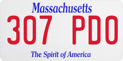 MA license plate 307PD0