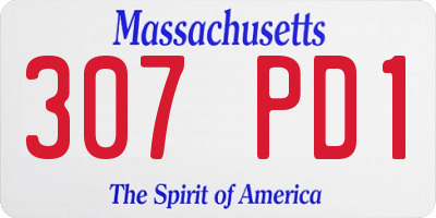 MA license plate 307PD1