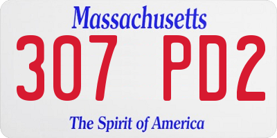 MA license plate 307PD2