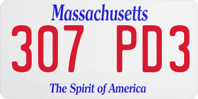 MA license plate 307PD3