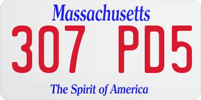 MA license plate 307PD5
