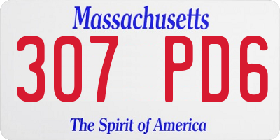 MA license plate 307PD6