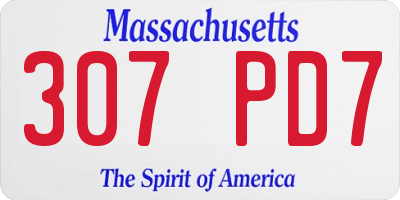 MA license plate 307PD7