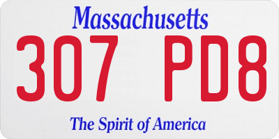 MA license plate 307PD8