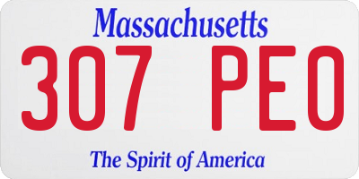 MA license plate 307PE0