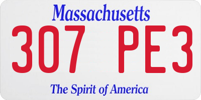 MA license plate 307PE3