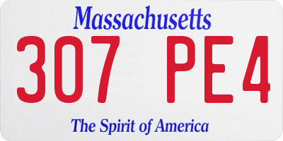 MA license plate 307PE4