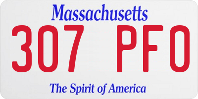MA license plate 307PF0