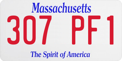 MA license plate 307PF1
