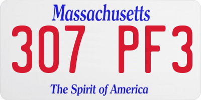 MA license plate 307PF3