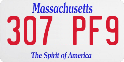 MA license plate 307PF9
