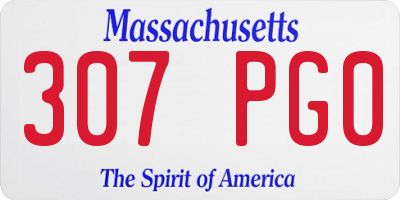 MA license plate 307PG0