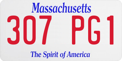 MA license plate 307PG1