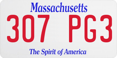 MA license plate 307PG3
