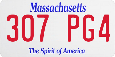 MA license plate 307PG4
