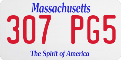 MA license plate 307PG5
