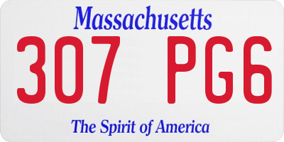 MA license plate 307PG6