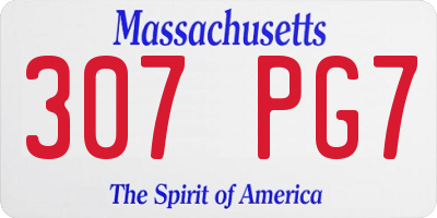 MA license plate 307PG7