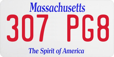 MA license plate 307PG8