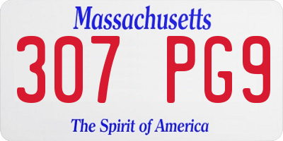MA license plate 307PG9