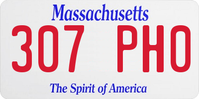 MA license plate 307PH0
