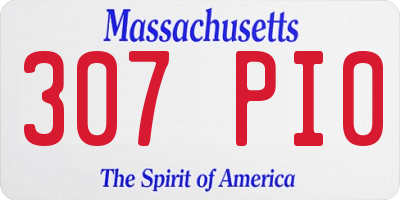MA license plate 307PI0