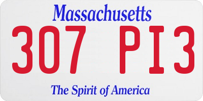 MA license plate 307PI3