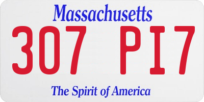 MA license plate 307PI7
