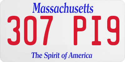 MA license plate 307PI9