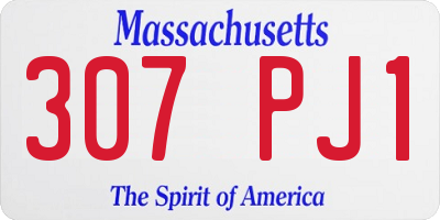 MA license plate 307PJ1