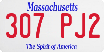 MA license plate 307PJ2
