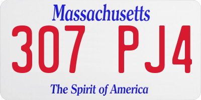MA license plate 307PJ4