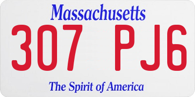 MA license plate 307PJ6