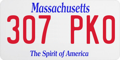 MA license plate 307PK0