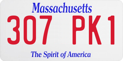 MA license plate 307PK1