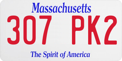 MA license plate 307PK2