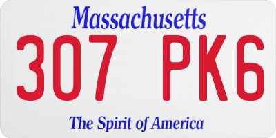 MA license plate 307PK6