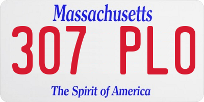 MA license plate 307PL0
