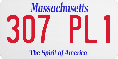 MA license plate 307PL1