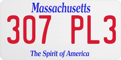 MA license plate 307PL3