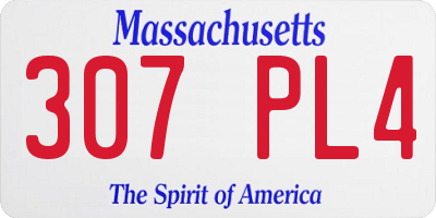 MA license plate 307PL4