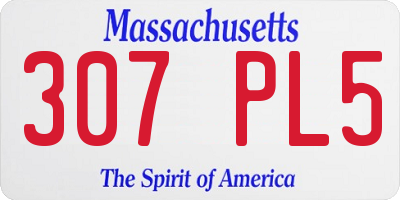 MA license plate 307PL5