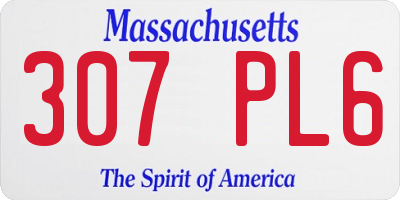 MA license plate 307PL6