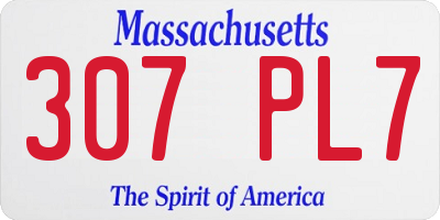 MA license plate 307PL7