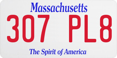 MA license plate 307PL8