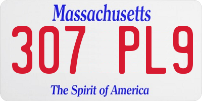 MA license plate 307PL9