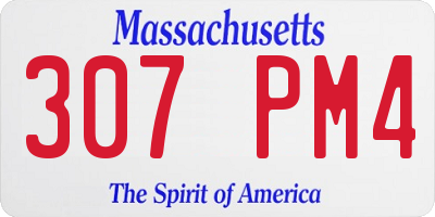 MA license plate 307PM4