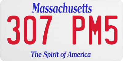 MA license plate 307PM5