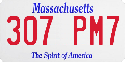 MA license plate 307PM7