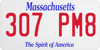 MA license plate 307PM8